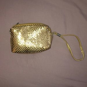 Gold wristlet purse